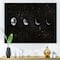 Designart - Moon Phases In The Night Sky - Modern Canvas Wall Art Print
